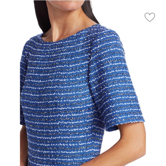 ST. JOHN COLLECTION Butterfly Ribbon Tweed Knit A-Line Dress - Picture 12 of 14